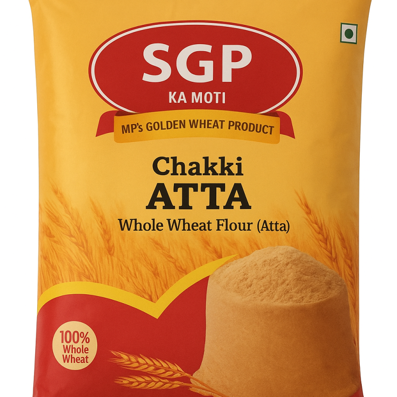 SGP Ka Moti Chakki Atta – 100% Whole Wheat Flour – 1kg Pack